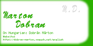 marton dobran business card